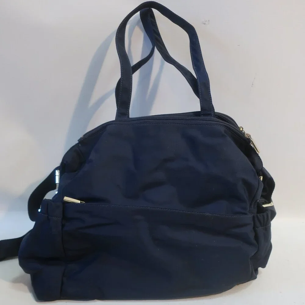Womens Tory Burch Navy Blue Nylon TT Baby Designer Diaper Bag
